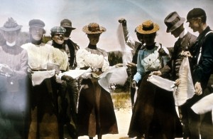 Early tourists at Handkerchief Pool; Copy made from Haynes original; No date